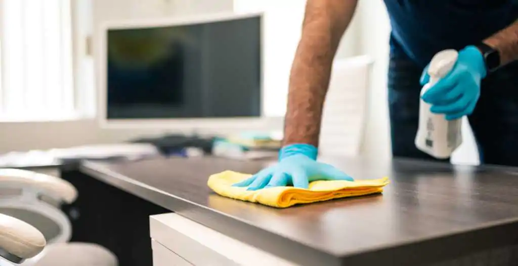 Professional office cleaning services maintaining clean and healthy Boston workplace