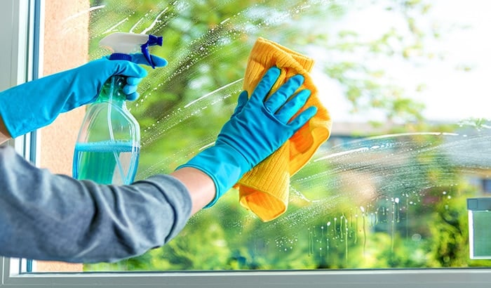 Professional interior window cleaning services in Boston - streak-free office window and glass cleaning