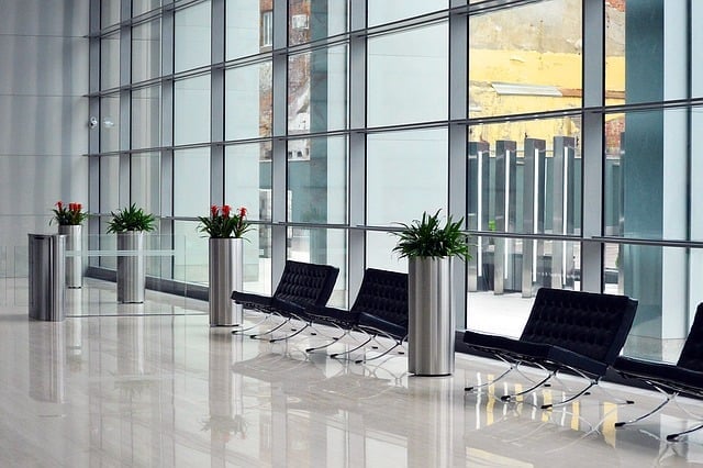 Professional lobby and entryway cleaning services in Boston - spotless main entrance and reception area maintenance