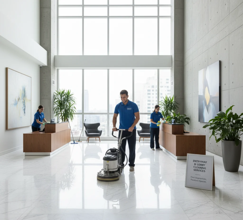 Professional entryway and lobby cleaning - Boston commercial spaces